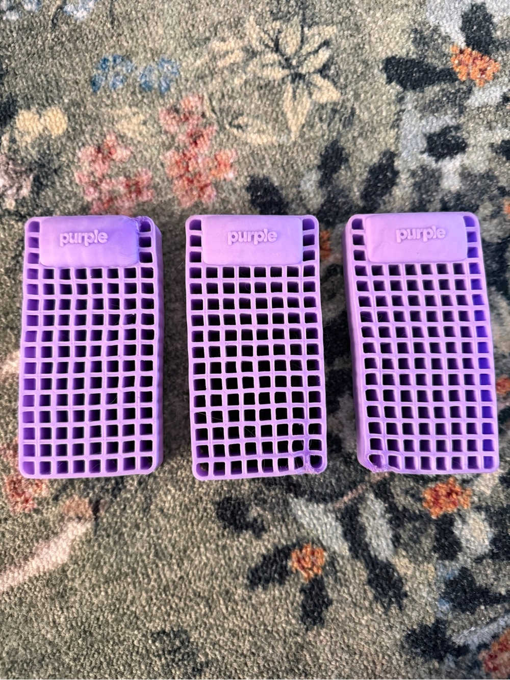 Purple Mini Mattress, Gel Grid Sample Squishy Stress Toy set of 3 New w/defects